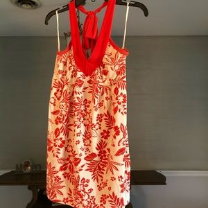 Orange and cream halter top